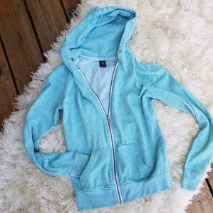 Zine Turqouise Zip hooded sweatshirt